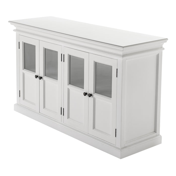 NovaSolo Halifax Hutch Unit with 4 Glass Doors in Classic White BCA612