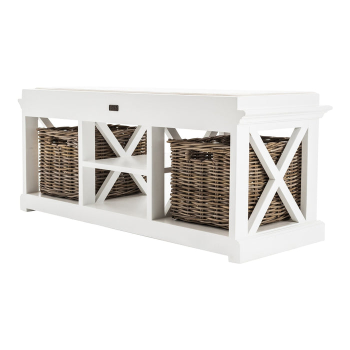 NovaSolo Halifax Bench & Basket Set White BE001