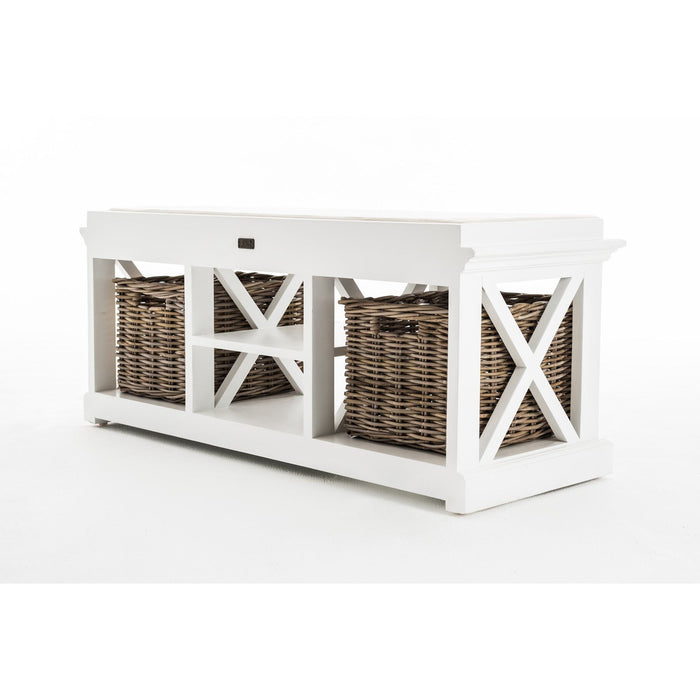 NovaSolo Halifax Bench & Basket Set White BE001