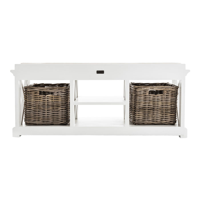 NovaSolo Halifax Bench & Basket Set White BE001