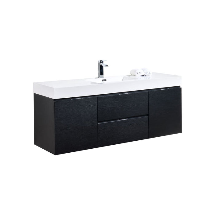 KubeBath Bliss 60" Wall Mount Modern Bathroom Vanity