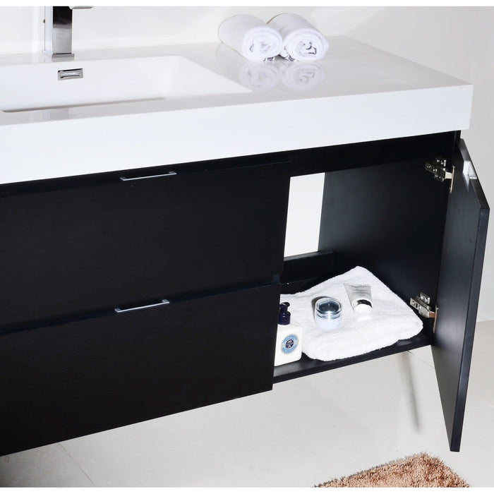 KubeBath Bliss 60" Wall Mount Modern Bathroom Vanity