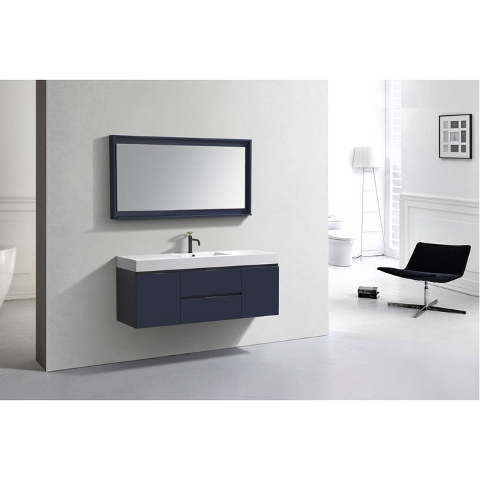 KubeBath Bliss 60" Wall Mount Modern Bathroom Vanity