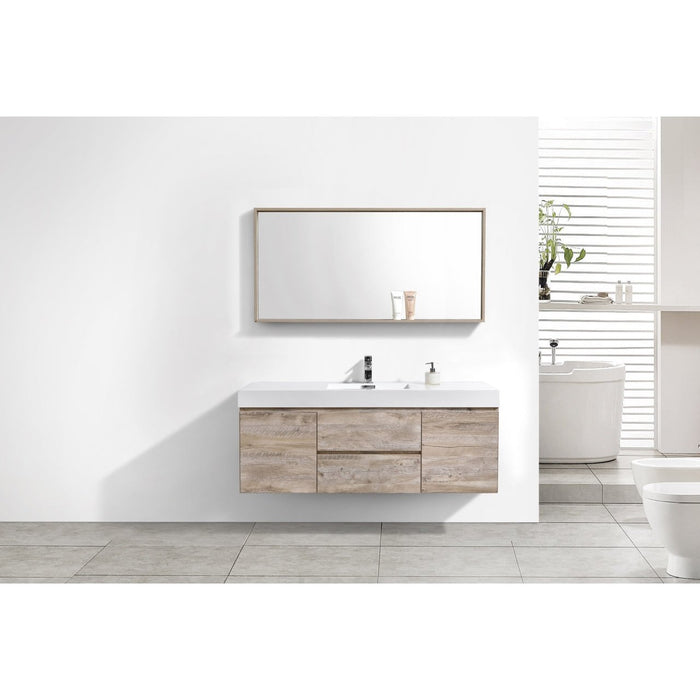 KubeBath Bliss 60" Wall Mount Modern Bathroom Vanity