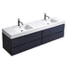 KubeBath Bliss Double Sink Wall Mount Modern Bathroom Vanity