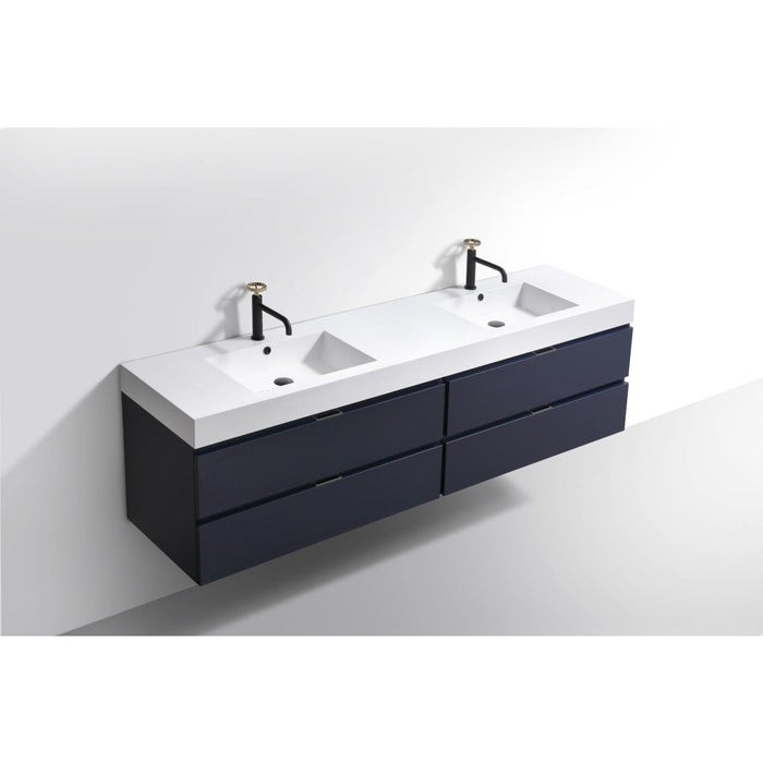 KubeBath Bliss Double Sink Wall Mount Modern Bathroom Vanity