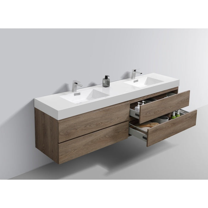 KubeBath Bliss Double Sink Wall Mount Modern Bathroom Vanity