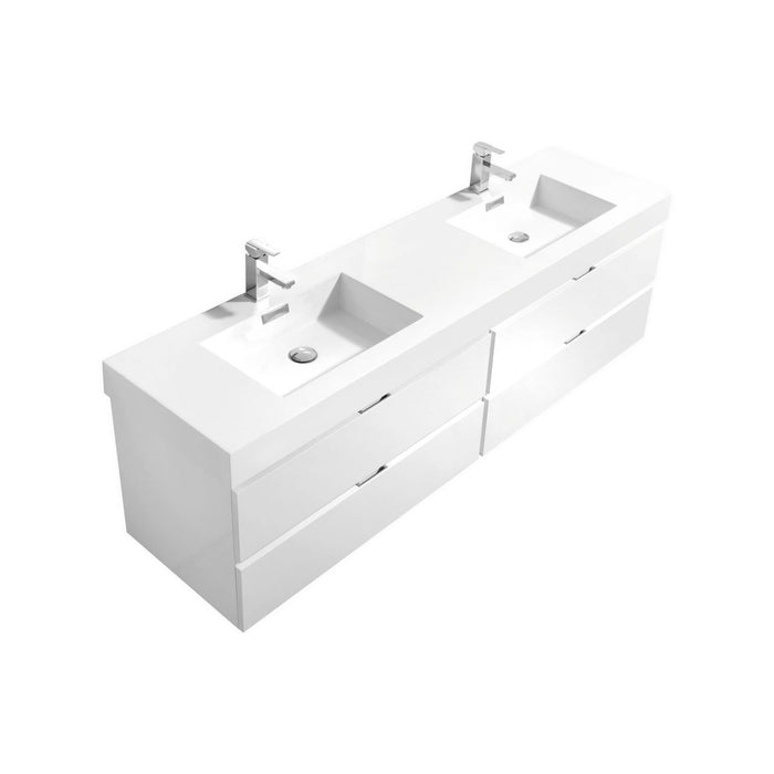 KubeBath Bliss Double Sink Wall Mount Modern Bathroom Vanity