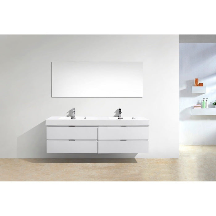 KubeBath Bliss Double Sink Wall Mount Modern Bathroom Vanity