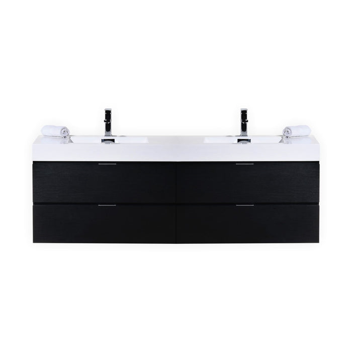 KubeBath Bliss Double Sink Wall Mount Modern Bathroom Vanity