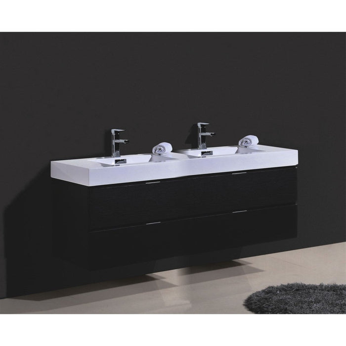 KubeBath Bliss Double Sink Wall Mount Modern Bathroom Vanity