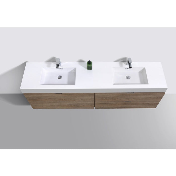 KubeBath Bliss Double Sink Wall Mount Modern Bathroom Vanity