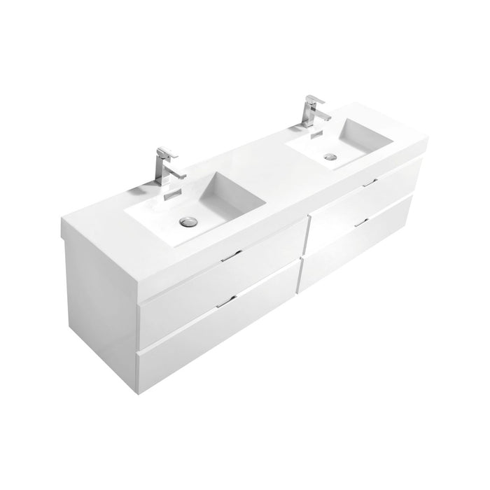 KubeBath Bliss Double Sink Wall Mount Modern Bathroom Vanity