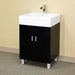 Bellaterra Home 23" 2-Door Dark Espresso Wall-Mount Vanity Set With White Ceramic Integrated Sink and White Ceramic Top