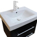 Bellaterra Home 24" 2-Drawer Black Wall-Mount Vanity Set With White Ceramic Drop-In Sink and White Ceramic Top