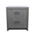 Bellaterra Home 30" 2-Drawer Gray Freestanding Vanity Set With Ceramic Integrated Sink and Ceramic Top