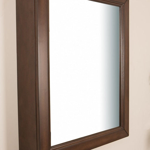 Bellaterra Home 30" x 36" Sable Walnut Rectangle Wall-Mounted Solid Wood Framed Mirror Medicine Cabinet