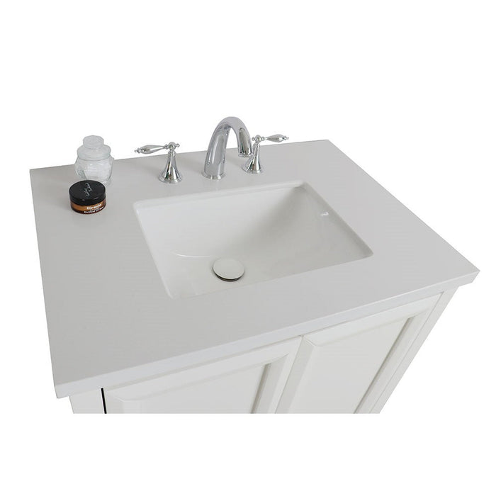 Bellaterra Home 31" 2-Door White Freestanding Vanity Set With White Ceramic Undermount Sink and White Quartz Top