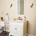 Bellaterra Home 36" 2-Door Cream White Freestanding Vanity Set With White Ceramic Undermount Sink and Cream Marble Top