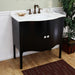 Bellaterra Home 37" 2-Door Black Freestanding Vanity Set With White Ceramic Undermount Sink and White Marble Top