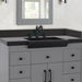 Bellaterra Home 39" x 21" Black Concrete Three Hole Vanity Top With Integrated Rectangular Ramp Sink