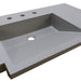 Bellaterra Home 39" x 21" Gray Concrete Three Hole Vanity Top With Integrated Rectangular Ramp Sink