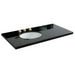 Bellaterra Home 43" x 22" Black Galaxy Granite Three Hole Vanity Top With Left Offset Undermount Oval Sink and Overflow