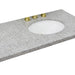 Bellaterra Home 43" x 22" Gray Granite Three Hole Vanity Top With Right Offset Undermount Oval Sink and Overflow