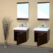 Bellaterra Home 49" 2-Door Walnut Wall-Mount Vanity Set With White Ceramic Double Drop-In Sink and White Ceramic Top