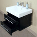 Bellaterra Home 49" 4-Drawer Black Wall-Mount Vanity Set With White Ceramic Double Drop-In Sink and White Ceramic Top