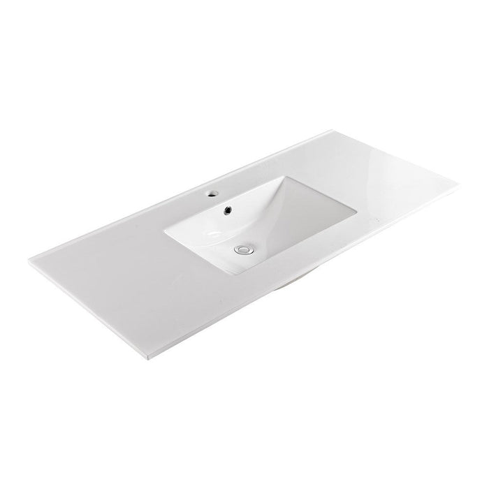 Bellaterra Home 49" x 22" Ceramic Single Hole Vanity Top With Integrat