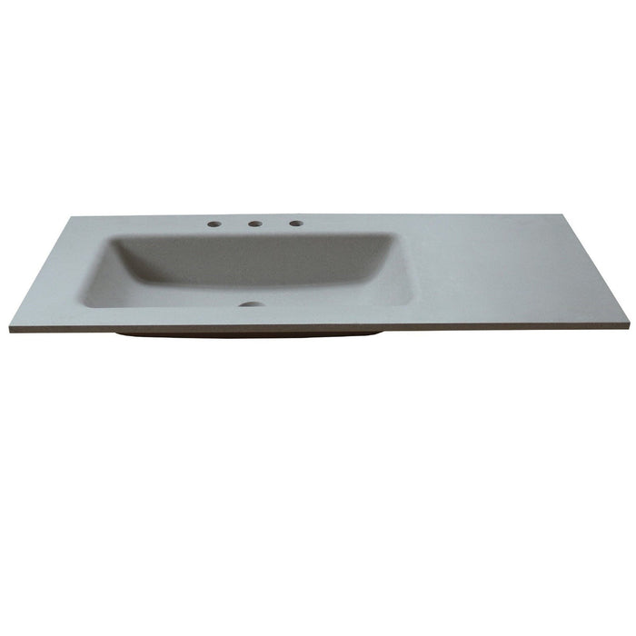 Bellaterra Home 49" x 22" Gray Concrete Three Hole Vanity Top With Left Offset Integrated Rectangular Sink