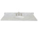 Bellaterra Home 49" x 22" White Carrara Marble Three Hole Vanity Top With Undermount Oval Sink and Overflow