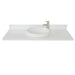 Bellaterra Home 49" x 22" White Quartz Vanity Top With Semi-recessed Round Sink and Overflow