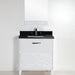 Bellaterra Home 500709 30" 2-Drawer White Freestanding Vanity Set With Ceramic Undermount Rectangular Sink and Black Galaxy Granite Top