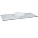 Bellaterra Home 61" x 22" White Carrara Marble Vanity Top With Semi-recessed Round Sink and Overflow