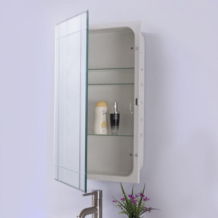 Bellaterra Home 808283-MC 16" x 26" Rectangle Wall-Mounted Frameless Mirror Medicine Cabinet