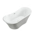 Bellaterra Home Ancona 71" x 26" Glossy White Oval Acrylic Freestanding Double Slipper Soaking Bathtub