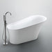 Bellaterra Home Arezzo 67" x 32" Glossy White Oval Acrylic Freestanding Slipper Soaking Bathtub