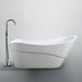 Bellaterra Home Bari 66" x 30" Glossy White Oval Acrylic Freestanding Slipper Soaking Bathtub