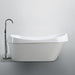 Bellaterra Home Barletta 66" x 30" Glossy White Oval Acrylic Freestanding Slipper Soaking Bathtub
