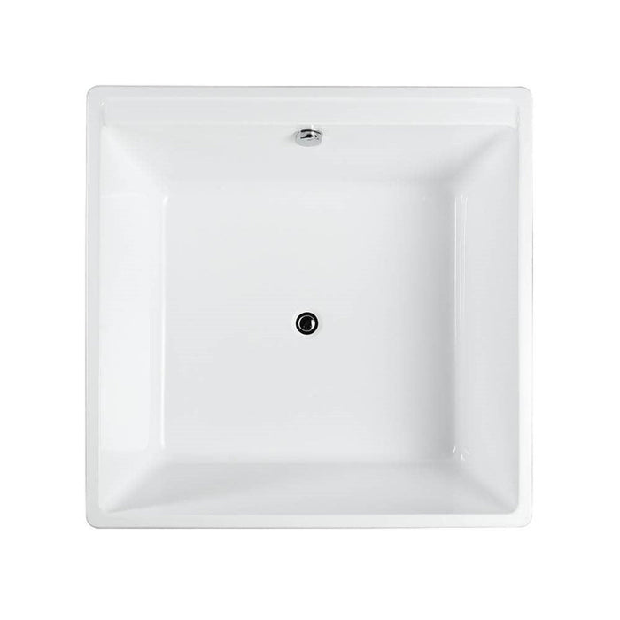 Bellaterra Home Bologna 47" x 24" Glossy White Square Acrylic Freestanding Soaking Bathtub
