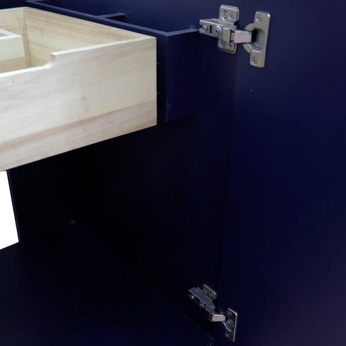Bellaterra Home Forli 31" 2-Door 1-Drawer Blue Freestanding Vanity Set With Ceramic Undermount Oval Sink And Gray Granite Top