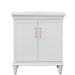 Bellaterra Home Forli 31" 2-Door 1-Drawer White Freestanding Vanity Set With Ceramic Undermount Oval Sink And White Quartz Top