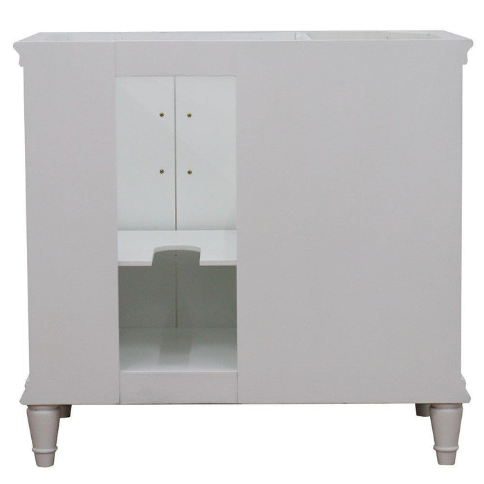 Bellaterra Home Forli 36" 2-Door 3-Drawer White Freestanding Vanity Base With Right Door