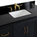 Bellaterra Home Forli 49" 2-Door 6-Drawer Dark Gray Freestanding Vanity Set With Ceramic Undermount Rectangular Sink and Black Galaxy Granite Top