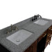 Bellaterra Home Imola 61" 2-Door 4-Drawer 2-Shelf Walnut and Black Freestanding Vanity Set With Ceramic Double Undermount Rectangular Sink and Gray Granite Top