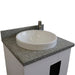 Bellaterra Home Kolb 25" 2-Door 1-Drawer White Freestanding Vanity Set With Ceramic Vessel Sink and Gray Granite Top