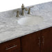 Bellaterra Home MCM 49" 2-Door 6-Drawer Walnut Freestanding Vanity Set With Ceramic Undermount Oval Sink and White Carrara Marble Top