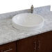 Bellaterra Home MCM 49" 2-Door 6-Drawer Walnut Freestanding Vanity Set With Ceramic Vessel Sink and White Carrara Marble Top